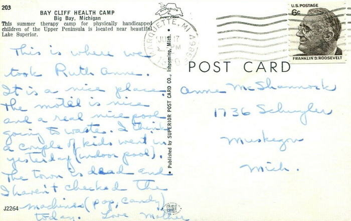 Bay Cliff Health Camp - Old Postcard View (newer photo)